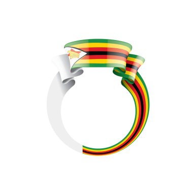 Zimbabwe bayrağı, beyaz arkaplanda vektör illüstrasyonu