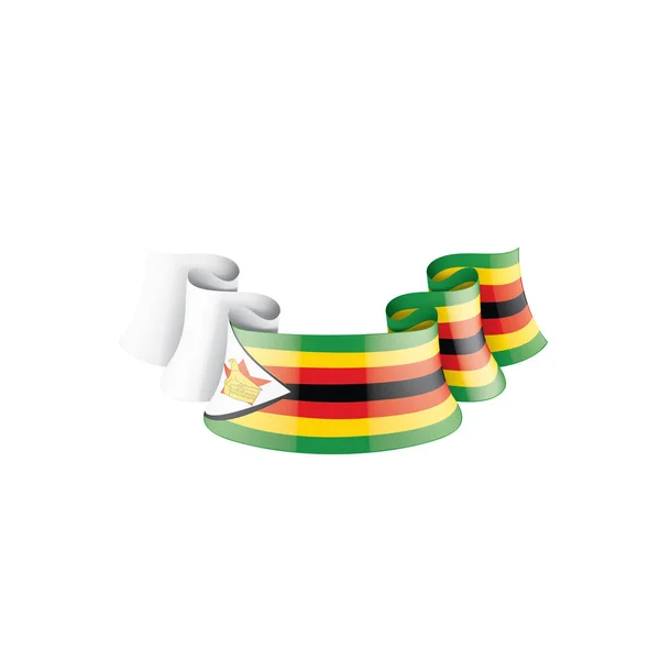 Drapeau du Zimbabwe, illustration vectorielle sur fond blanc — Image vectorielle