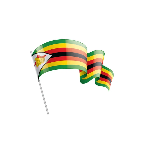 Bandeira do Zimbabué, ilustração vetorial sobre um fundo branco —  Vetores de Stock