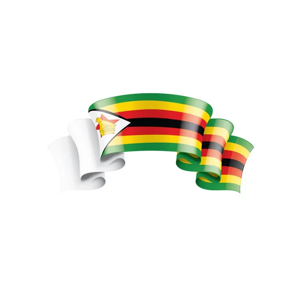 Zimbabwe National Flag Vector Illustration White Background — Stock Vector