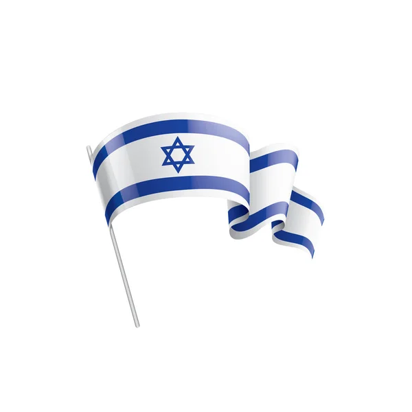 Bandeira de Israel, ilustração vetorial sobre um fundo branco —  Vetores de Stock