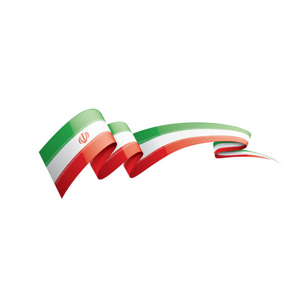 Iran flag, vector illustration on a white background