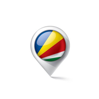 Seyşeller bayrağı, beyaz arkaplanda vektör illüstrasyonu