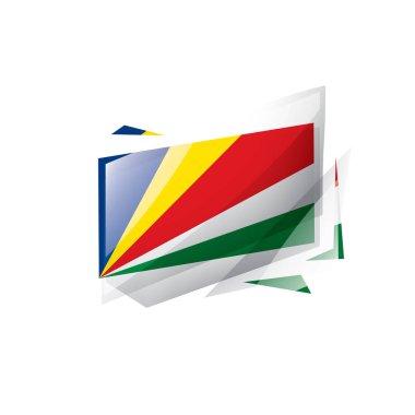 Seyşeller bayrağı, beyaz arkaplanda vektör illüstrasyonu