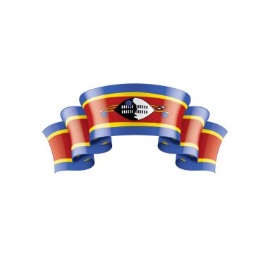 Svaziland bayrak, beyaz bir arka plan üzerinde vektör çizim