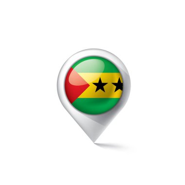 Sao Tome ve Principe bayrağı, beyaz arkaplanda vektör illüstrasyonu