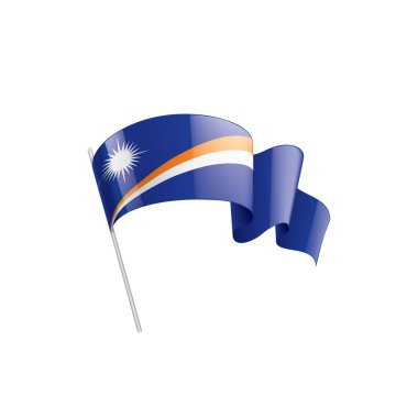 Marshall Adaları bayrağı, beyaz arkaplanda vektör illüstrasyonu