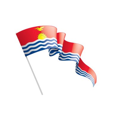 Beyaz arkaplanda Kiribati bayrağı, vektör illüstrasyonu