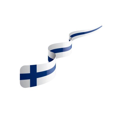 Finlandiya bayrağı, beyaz bir arka plan üzerinde vektör çizim