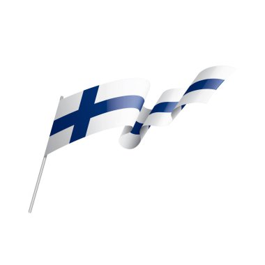 Finlandiya bayrağı, beyaz bir arka plan üzerinde vektör çizim