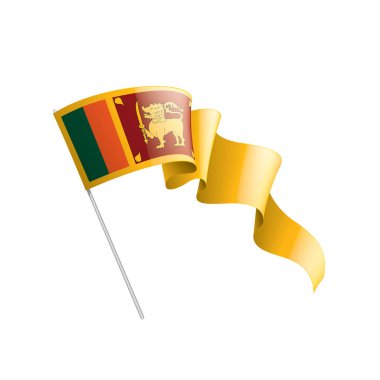 Sri Lanka bayrağı, beyaz arkaplanda vektör illüstrasyonu