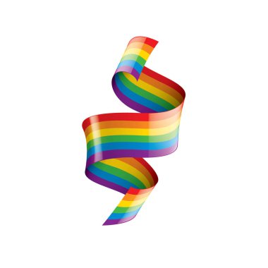 Beyaz arkaplanda sallanan bir gökkuşağı bayrağını yönlendir