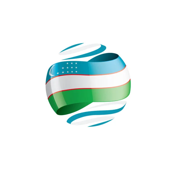 Oezbekistan vlag, vector illustratie op een witte achtergrond — Stockvector