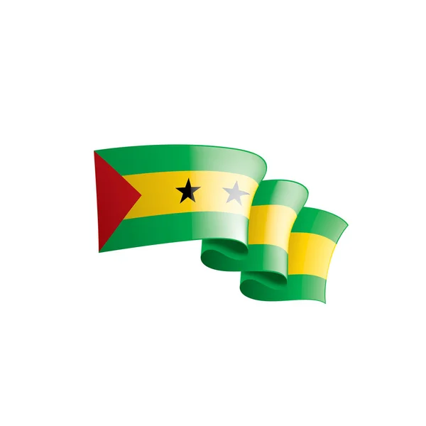 Bandeira de São Tomé e Príncipe, ilustração vetorial sobre fundo branco —  Vetores de Stock