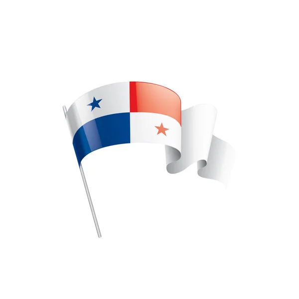 Drapeau Panama, illustration vectorielle sur fond blanc — Image vectorielle