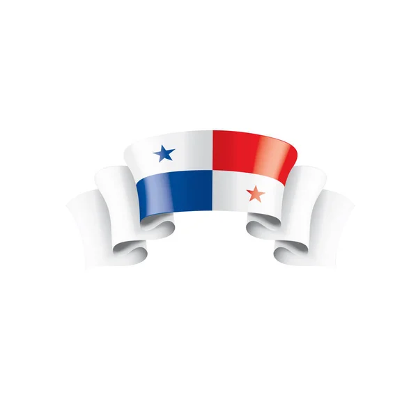 Bandera de Panamá, ilustración vectorial sobre fondo blanco — Vector de stock