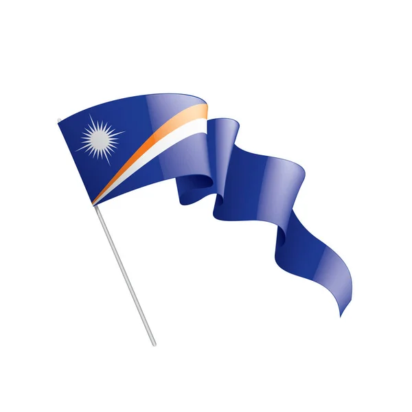 Marshall-szigetek zászló, vektor illusztráció fehér alapon — Stock Vector