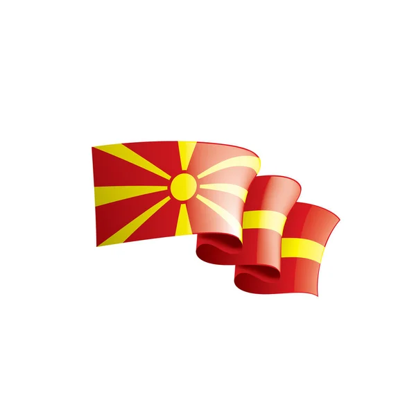 Makedonien flagga, vektor illustration på en vit bakgrund — Stock vektor