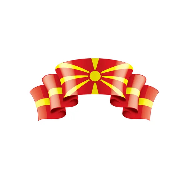 Macedonie vlag, vector illustratie op een witte achtergrond — Stockvector