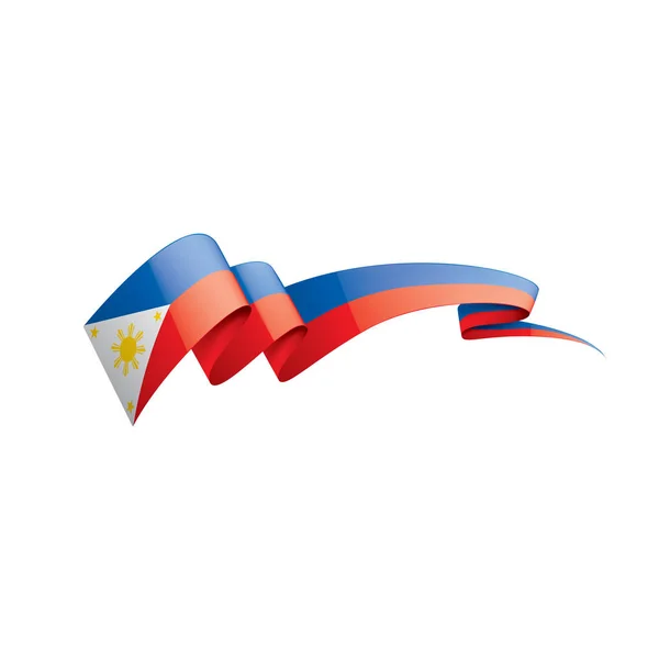 Filippinerna Flagga Vektorillustration Vit Bakgrund — Stock vektor
