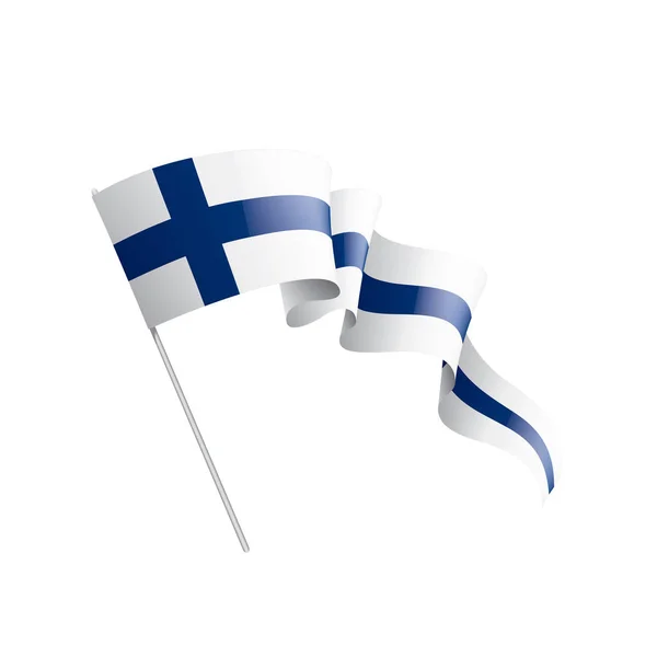Finland flagga, vektorillustration på vit bakgrund — Stock vektor