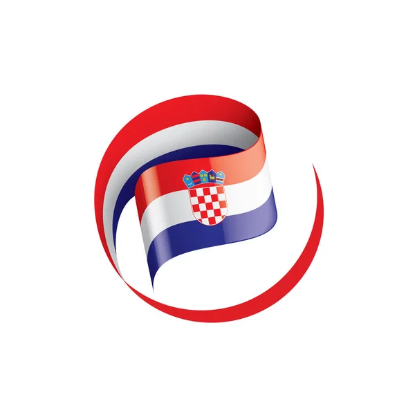 Croazia bandiera, illustrazione vettoriale su sfondo bianco — Vettoriale Stock