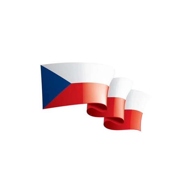 Bandera de Chequia, ilustración vectorial sobre fondo blanco — Vector de stock
