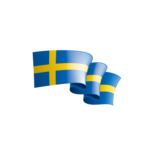 İsveç bayrağı, beyaz bir arka plan üzerinde vektör çizim — Stok Vektör