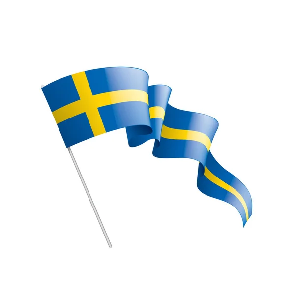 Bandeira da Suécia, ilustração vetorial sobre um fundo branco —  Vetores de Stock