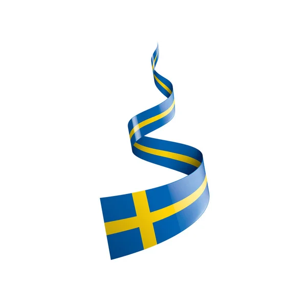 瑞典旗子, 矢量例证在白色背景 — 图库矢量图片