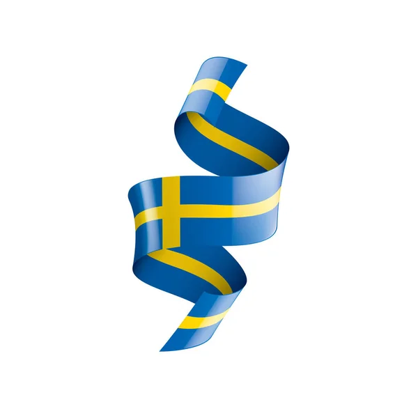 瑞典旗子, 矢量例证在白色背景 — 图库矢量图片