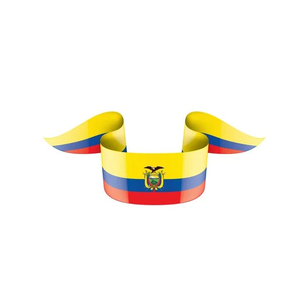 Vlag van Ecuador, vectorillustratie op een witte achtergrond — Stockvector