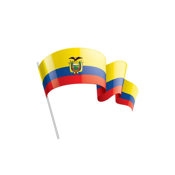 Bandera de Ecuador, ilustración vectorial sobre fondo blanco — Archivo Imágenes Vectoriales