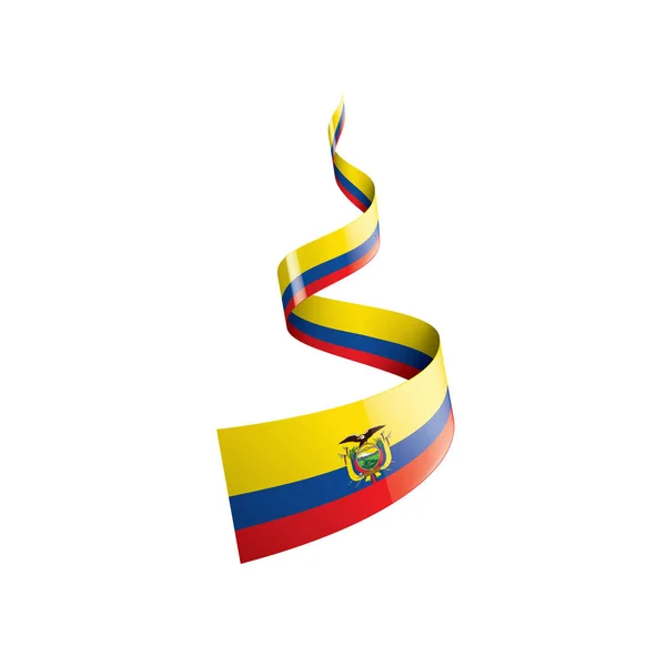 Bandera de Ecuador, ilustración vectorial sobre fondo blanco — Archivo Imágenes Vectoriales