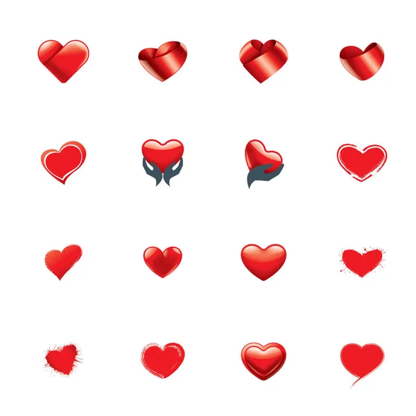 Εικονίδιο κόκκινης καρδιάς. Απεικόνιση διανύσματος σε λευκό φόντο — Διανυσματικό Αρχείο