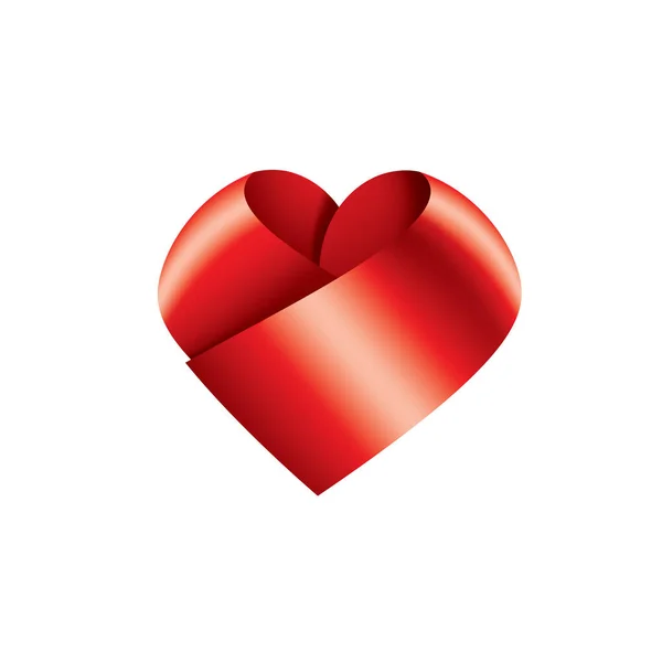 Ícone vermelho do coração. Ilustração vetorial sobre fundo branco — Vetor de Stock