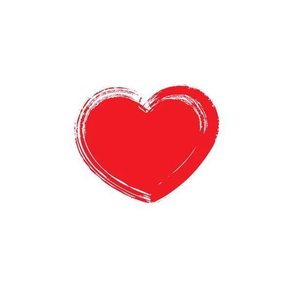 Rode hart pictogram. Vector illustratie op witte achtergrond — Stockvector