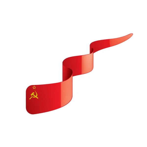 ソ連の赤い旗。白の背景にベクトル画像 — ストックベクタ