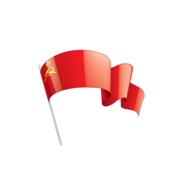 Den röda flaggan av USSREN. Vektorillustration på vit bakgrund — Stock vektor