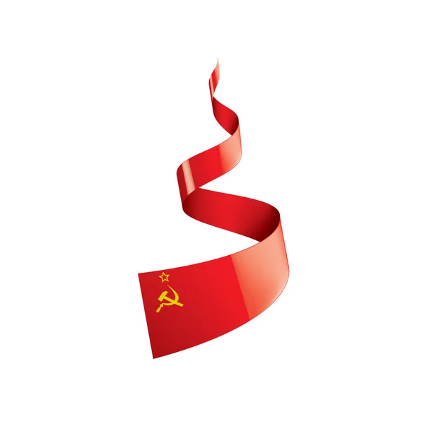 Steagul roșu al URSS. Ilustrație vectorială pe fundal alb — Vector de stoc