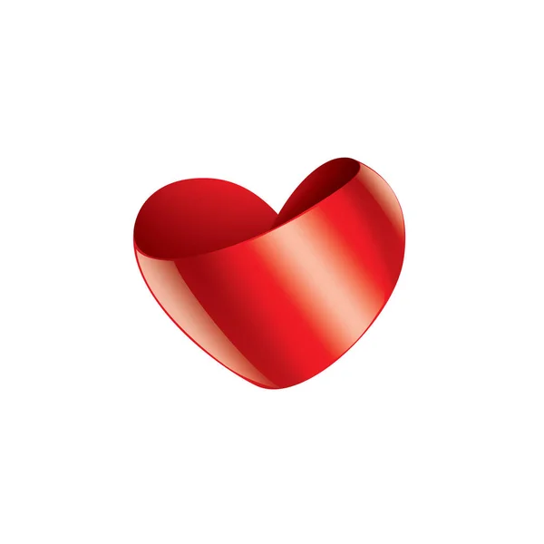 Red heart icon. Vector illustration on white background — Stock Vector