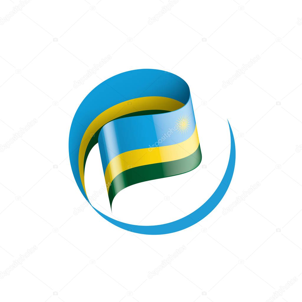 Rwanda flag, vector illustration on a white background