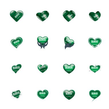 Suudi Arabistan bayrağı, beyaz bir arka plan üzerinde vektör çizim