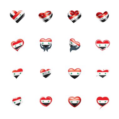 Suriye bayrağı, beyaz bir arka plan üzerinde vektör çizim