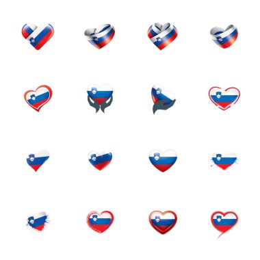 Slovenya bayrağı, beyaz bir arka plan üzerinde vektör çizim