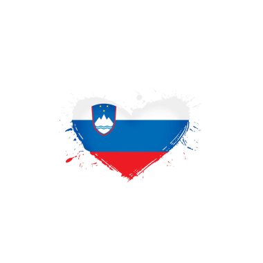 Slovenya bayrağı, beyaz bir arka plan üzerinde vektör çizim