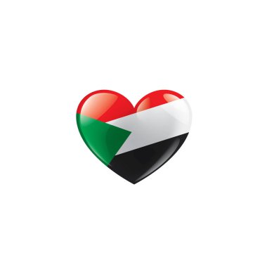 Sudan bayrağı, beyaz bir arka plan üzerinde vektör çizim