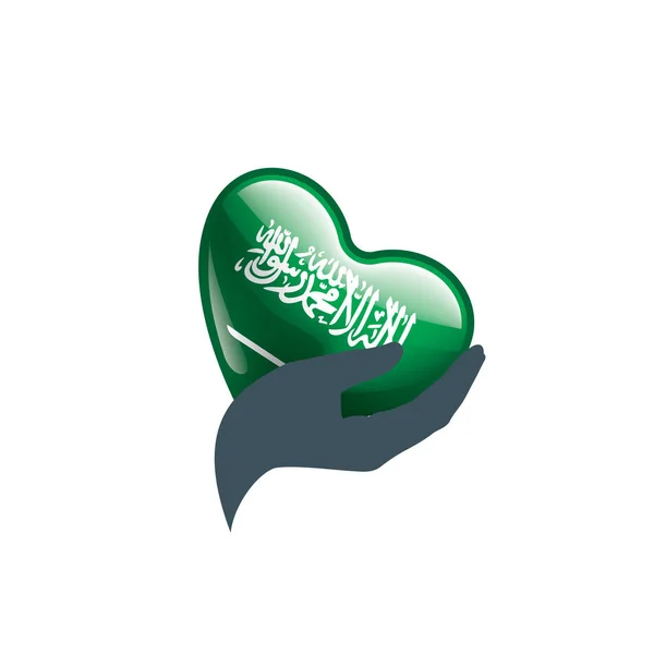Bandera de Arabia Saudita, ilustración vectorial sobre fondo blanco — Archivo Imágenes Vectoriales