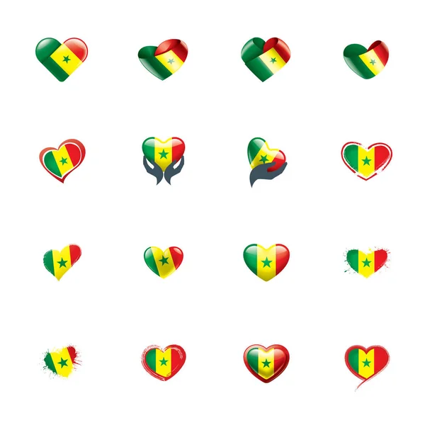 Senegal flagga, vektor illustration på en vit bakgrund — Stock vektor