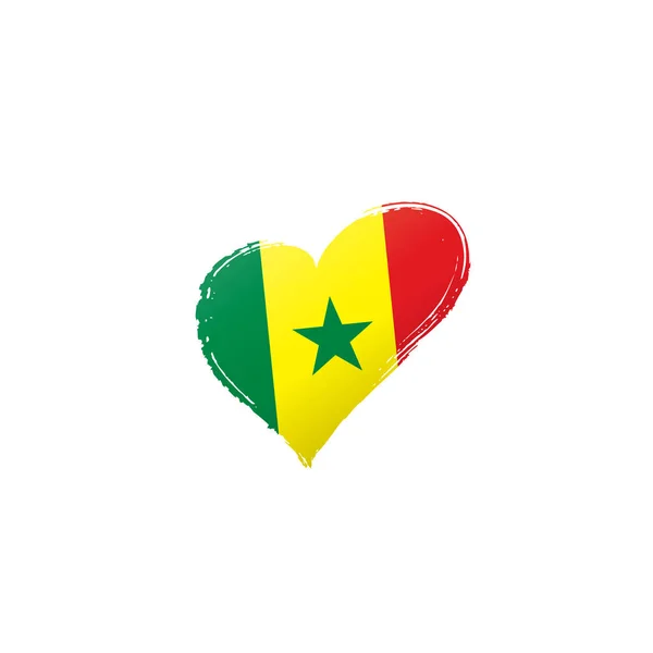 Bandera de Senegal, ilustración vectorial sobre fondo blanco — Archivo Imágenes Vectoriales